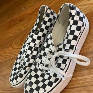 Checkered platform vans